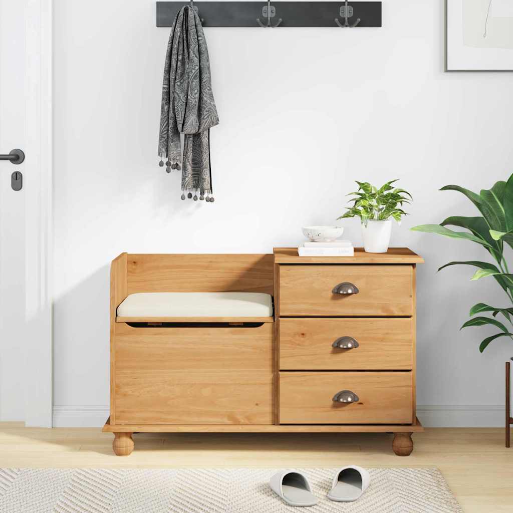 Banc de rangement pour l'entrée ASKIM Marron 100 x 39 x 62 cm - XIOS
