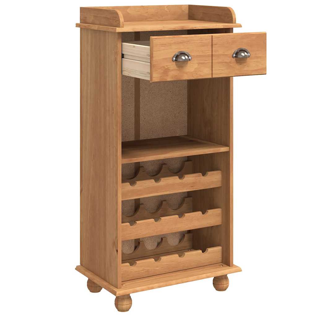 Cabinet à vin ASKIM Marron 57 x 37 x 114 cm Bois massif en pin - XIOS