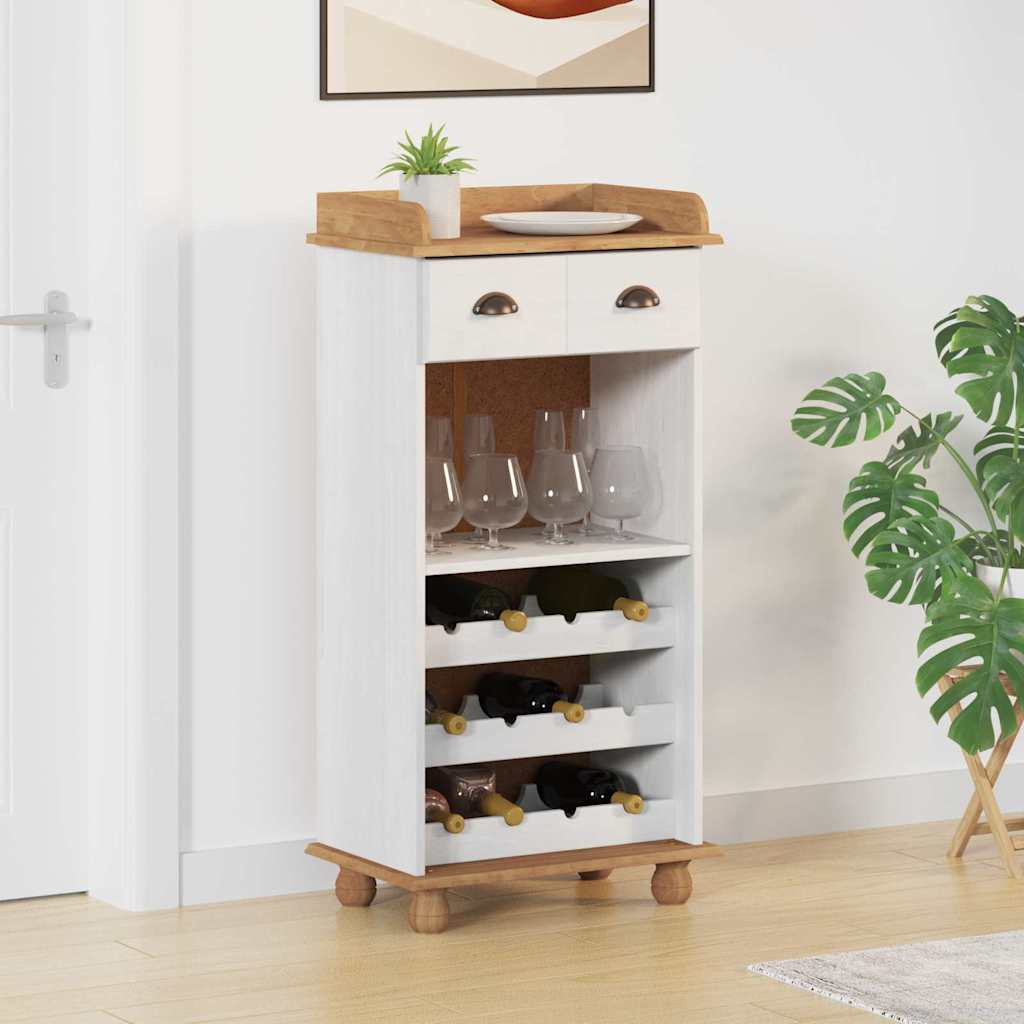 Cabinet à vin ASKIM Blanc 57 x 37 x 114 cm Bois massif en pin - XIOS