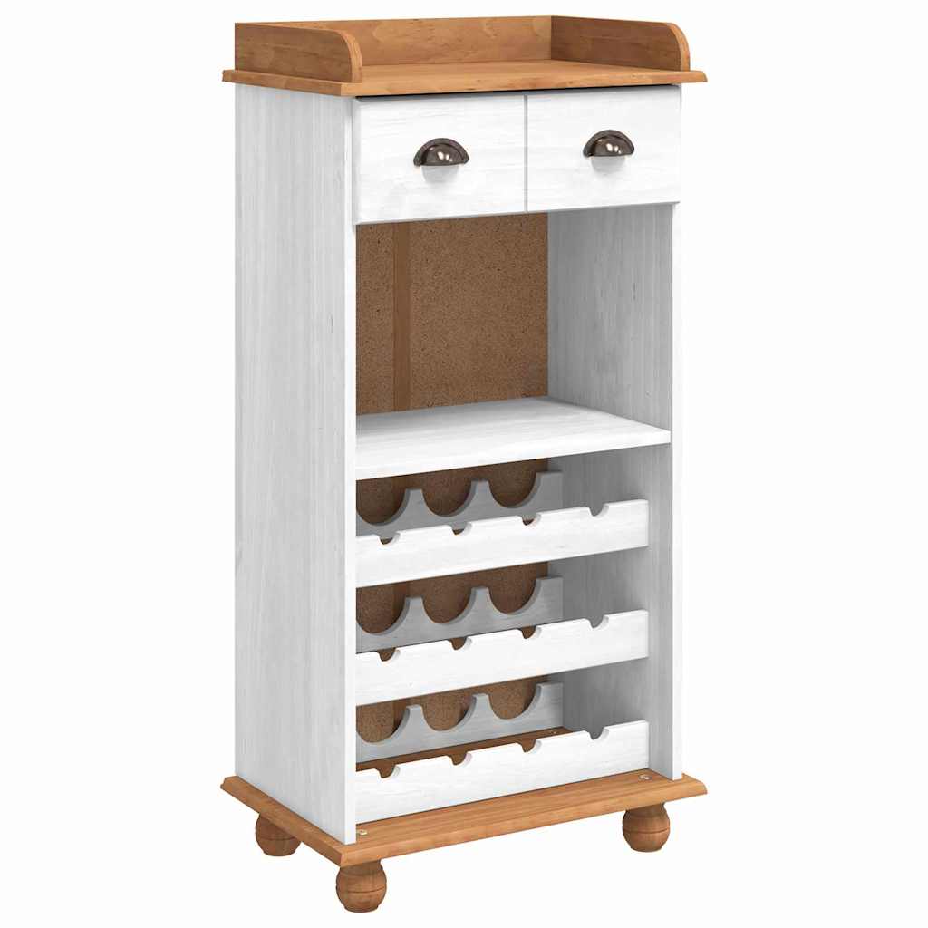 Cabinet à vin ASKIM Blanc 57 x 37 x 114 cm Bois massif en pin - XIOS