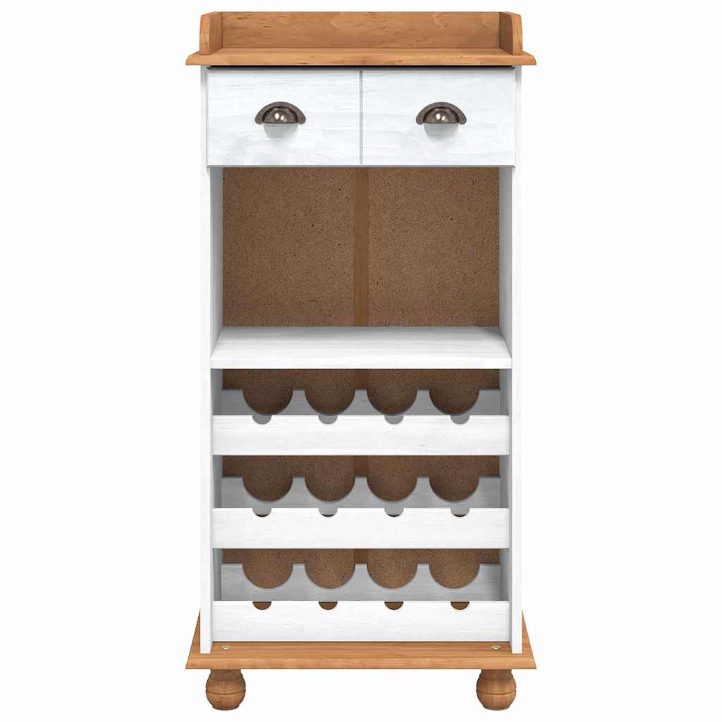 Cabinet à vin ASKIM Blanc 57 x 37 x 114 cm Bois massif en pin - XIOS