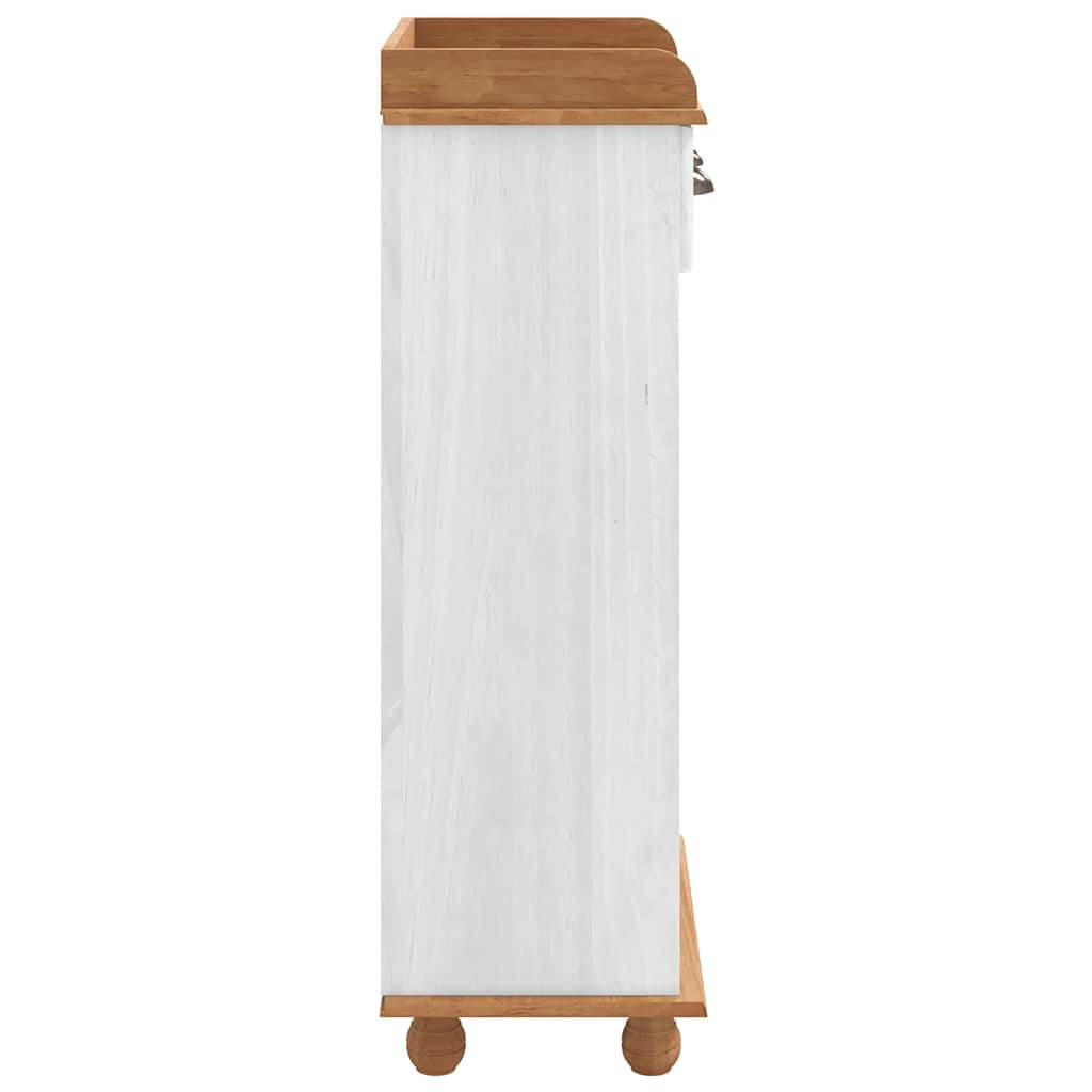 Cabinet à vin ASKIM Blanc 57 x 37 x 114 cm Bois massif en pin - XIOS