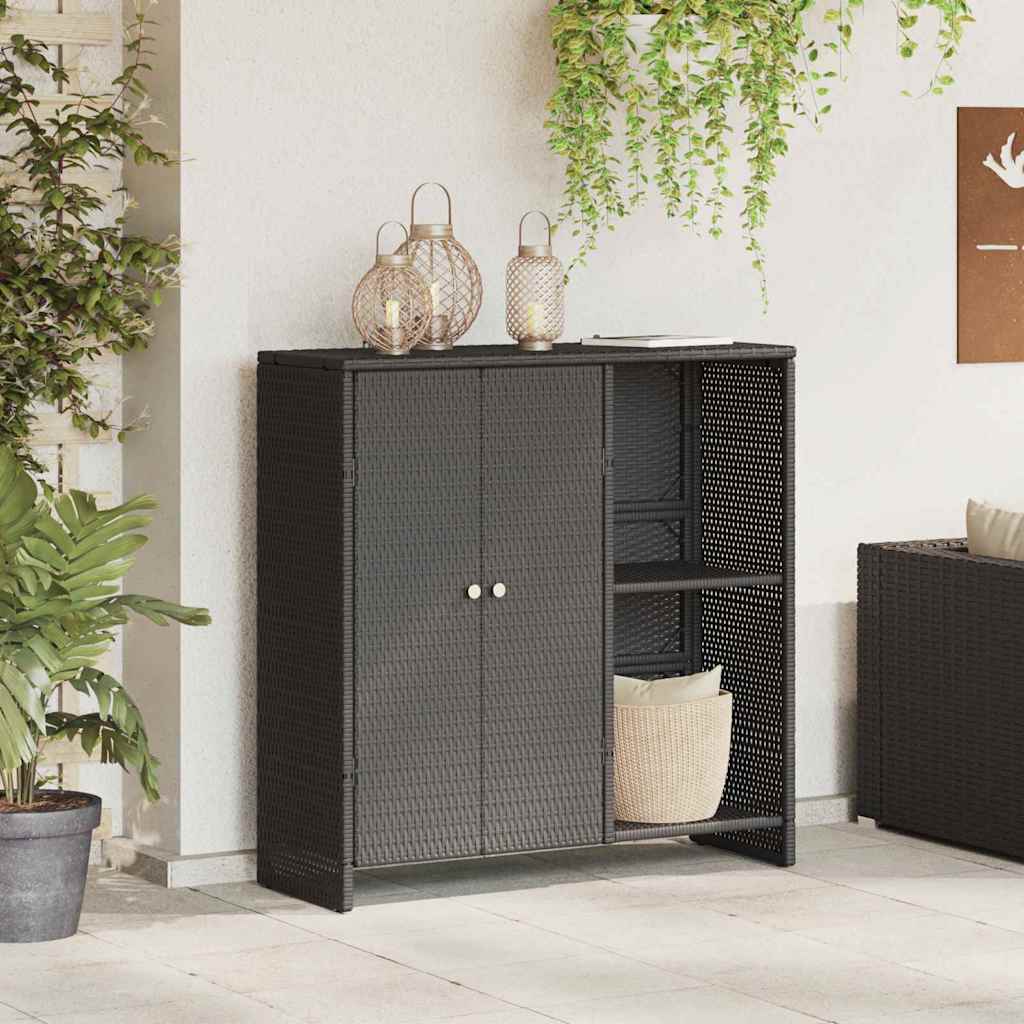 Armoire de rangement avec stockage Noir 100 x 36 x 102 cm Rotin - XIOS