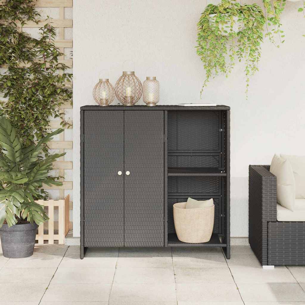 Armoire de rangement avec stockage Noir 100 x 36 x 102 cm Rotin - XIOS