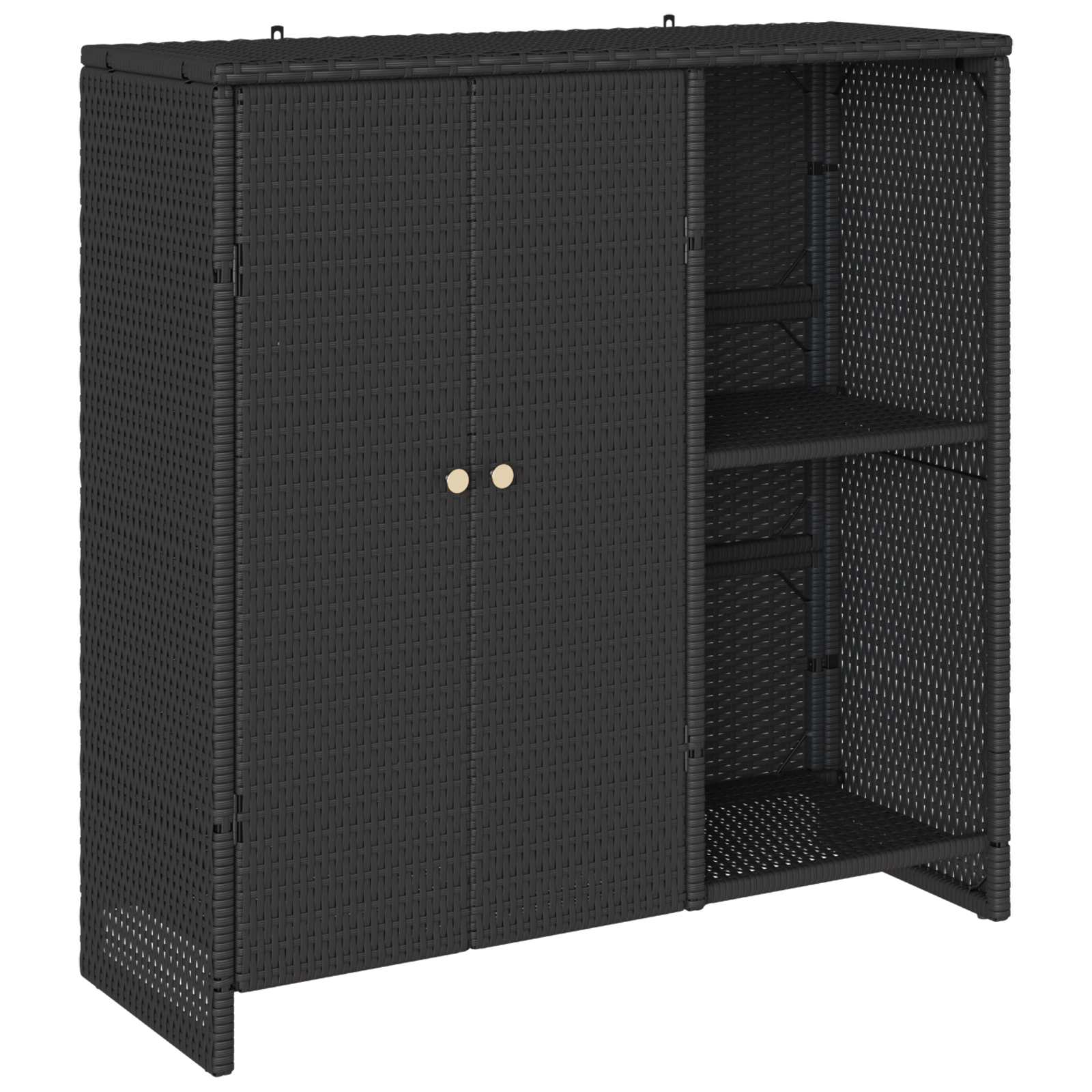 Armoire de rangement avec étagère Noir 100 x 36 x 102 cm Rotin - XIOS