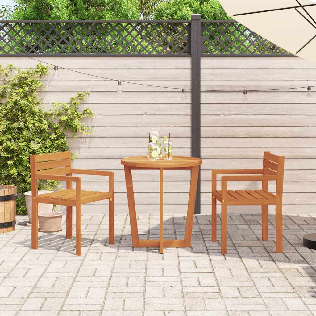 Ensemble de salle à manger de jardin 3 pcs en bois massif d'acacia