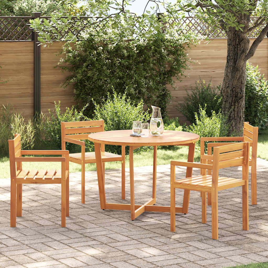 Ensemble de salle à manger de jardin 5 pcs en bois massif d'acacia