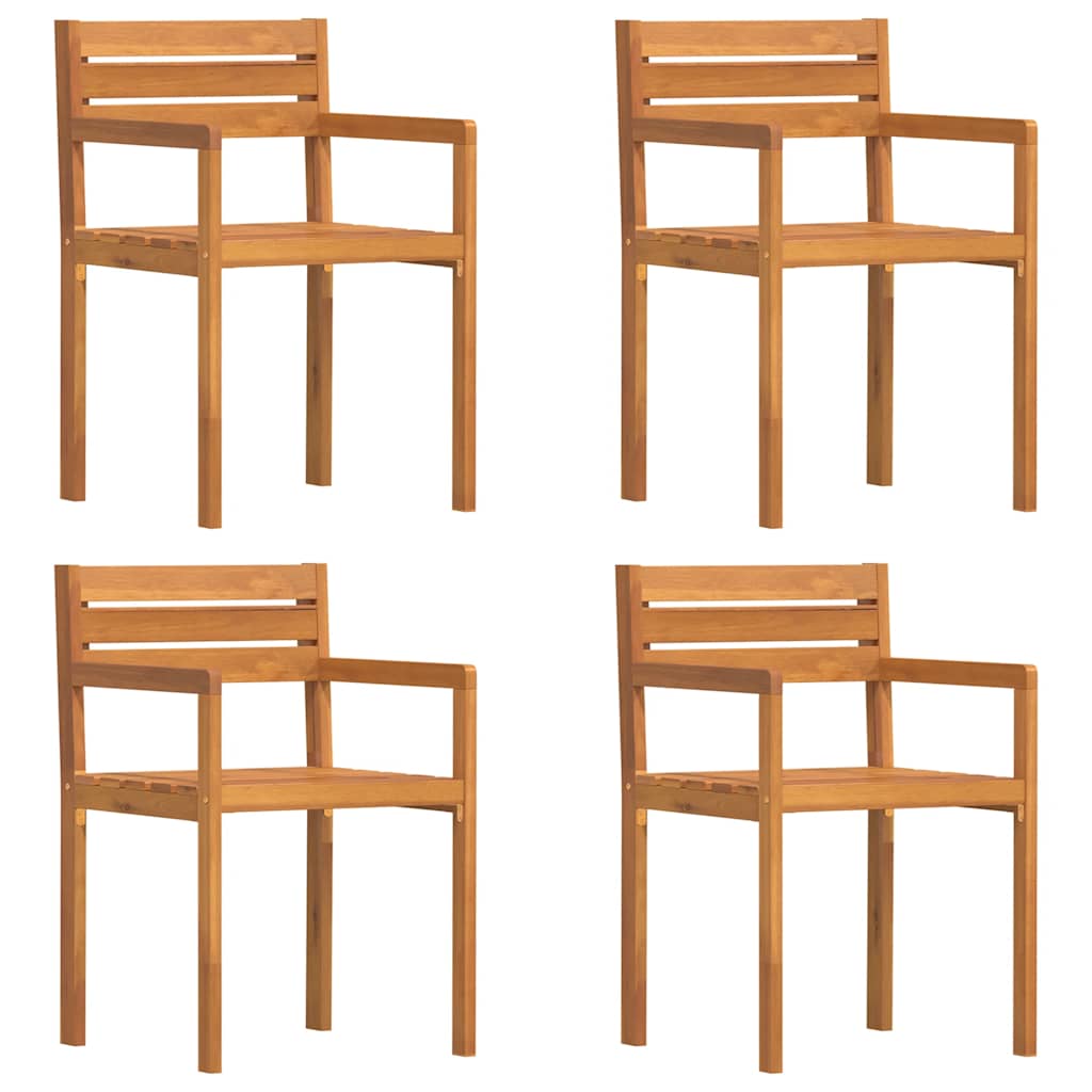 Ensemble de salle à manger de jardin 5 pcs en bois massif d'acacia
