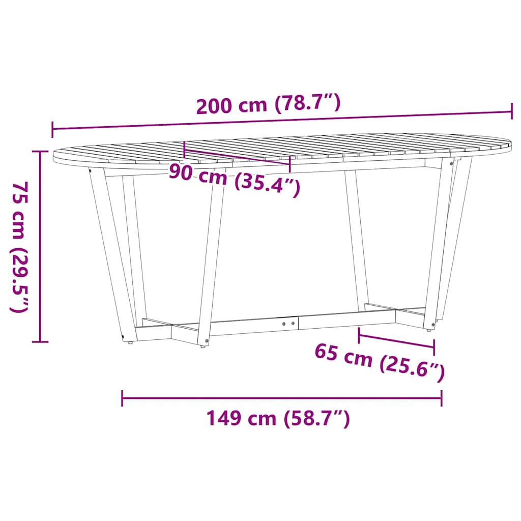 Ensemble de salle à manger de jardin 7 pcs en bois massif d'acacia