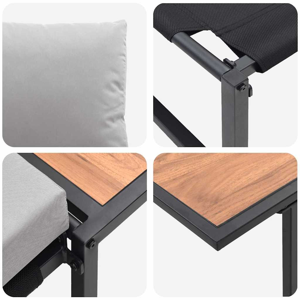 Mobilier de Patio en Acier 2 pcs Gris clair Acier - XIOS