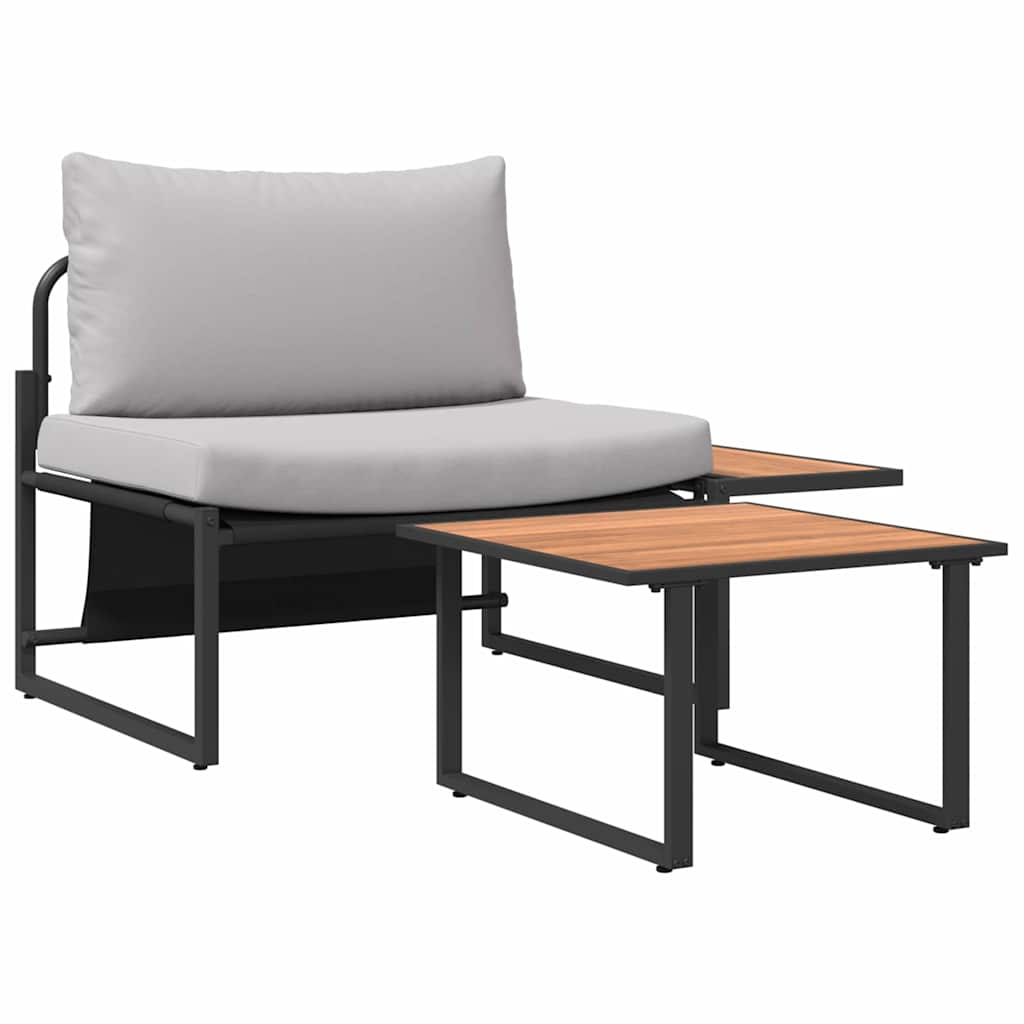 Ensemble de canapé de jardin 2 pcs Gris clair Acier - XIOS