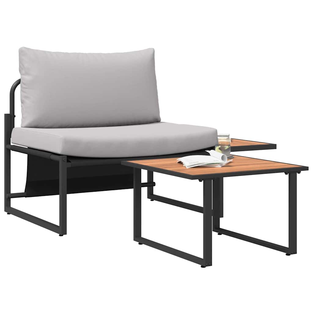 Ensemble de canapé de jardin 2 pcs Gris clair Acier - XIOS