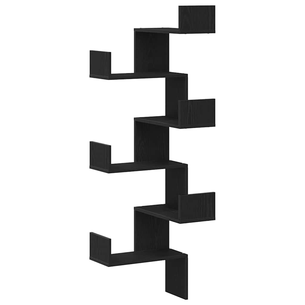 Étagère d'angle Chêne noir 45 x 45 x 147 cm Bois d'ingénierie - XIOS