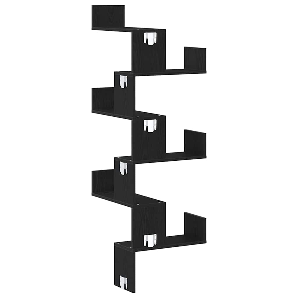 Étagère d'angle Chêne noir 45 x 45 x 147 cm Bois d'ingénierie - XIOS