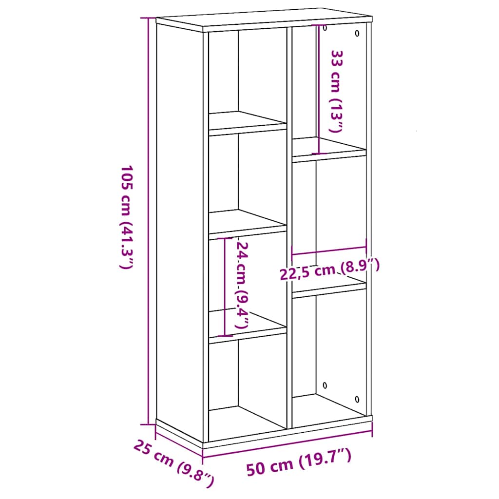 Bibliothèque Chêne noir 50 x 25 x 105 cm Bois d'ingénierie - XIOS