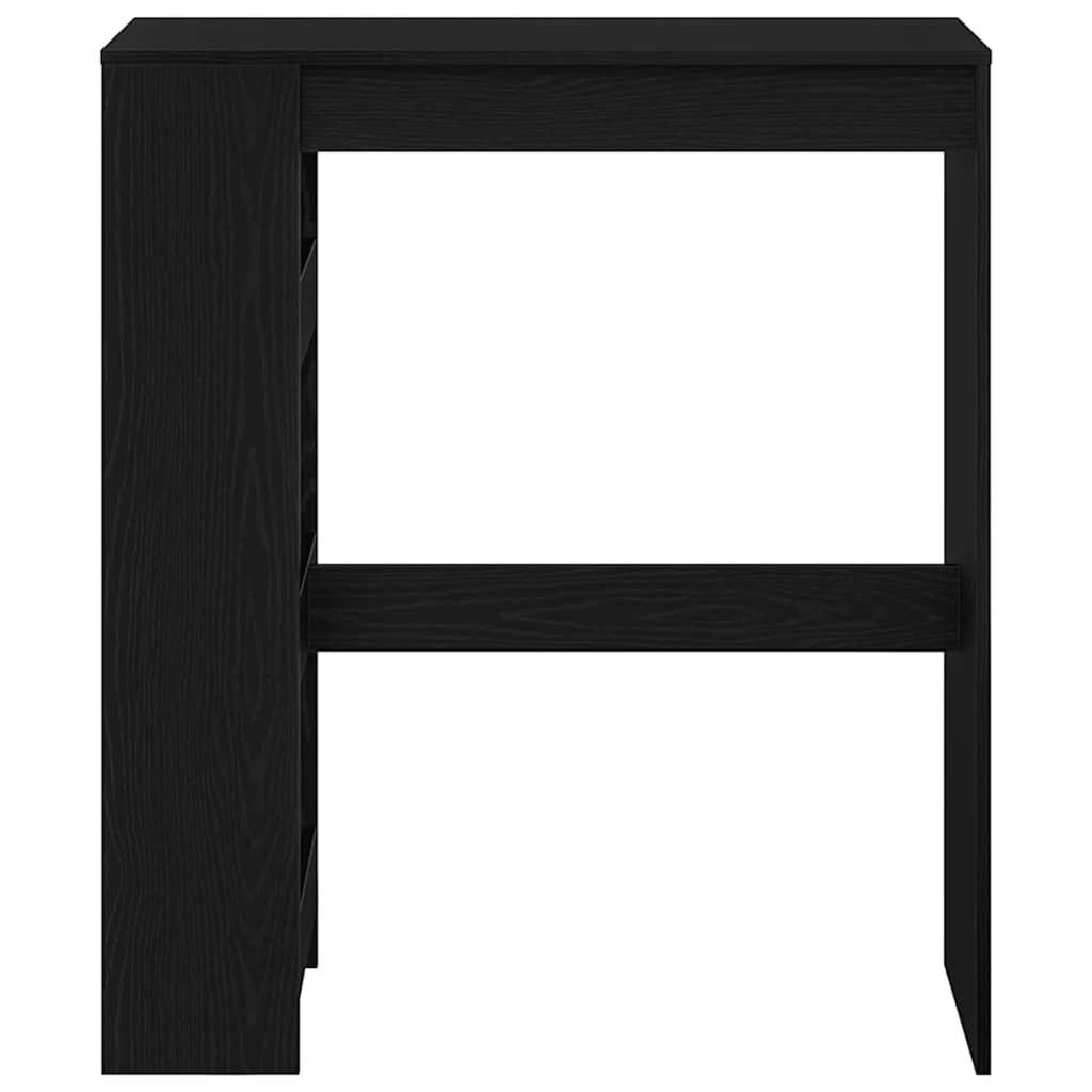 Table de bar avec étagères en chêne noir 90x40x103,5 cm bois d'ingénierie