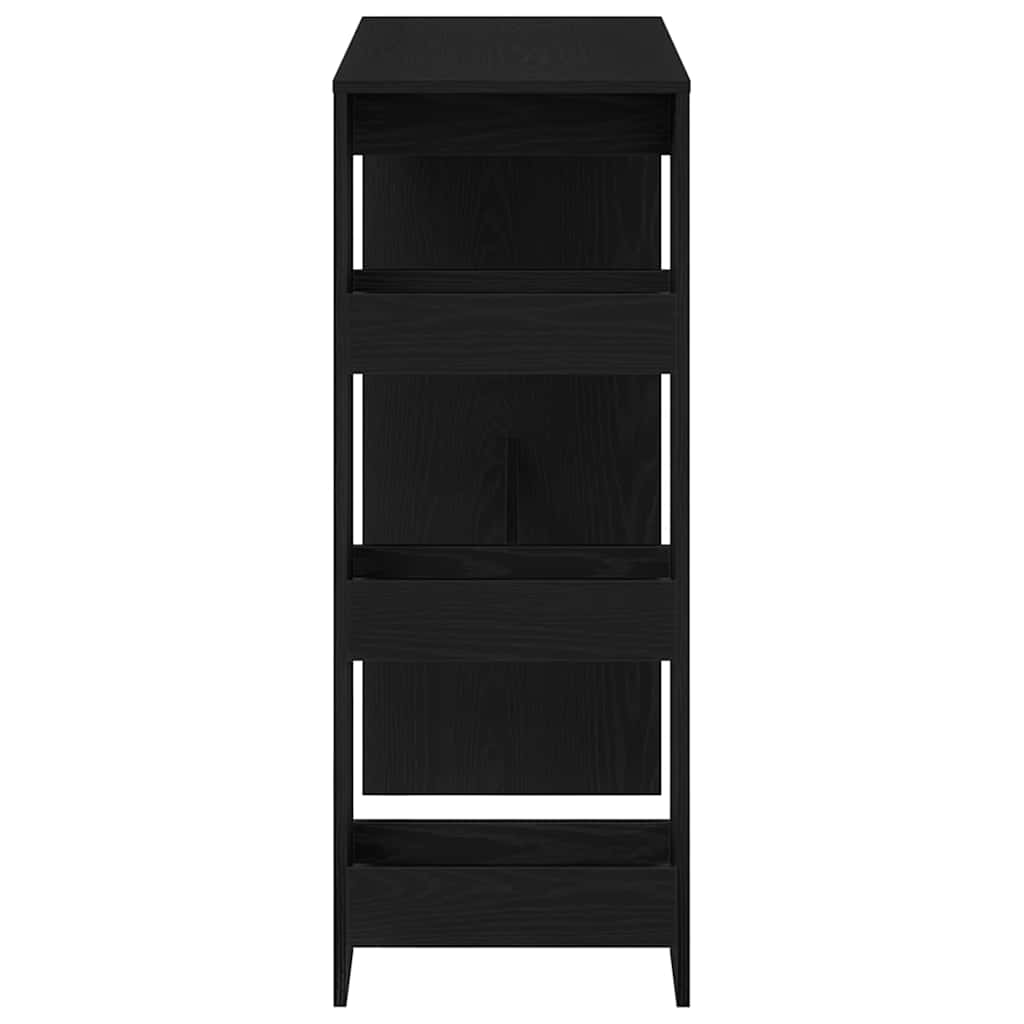 Table de bar avec étagères en chêne noir 90x40x103,5 cm bois d'ingénierie