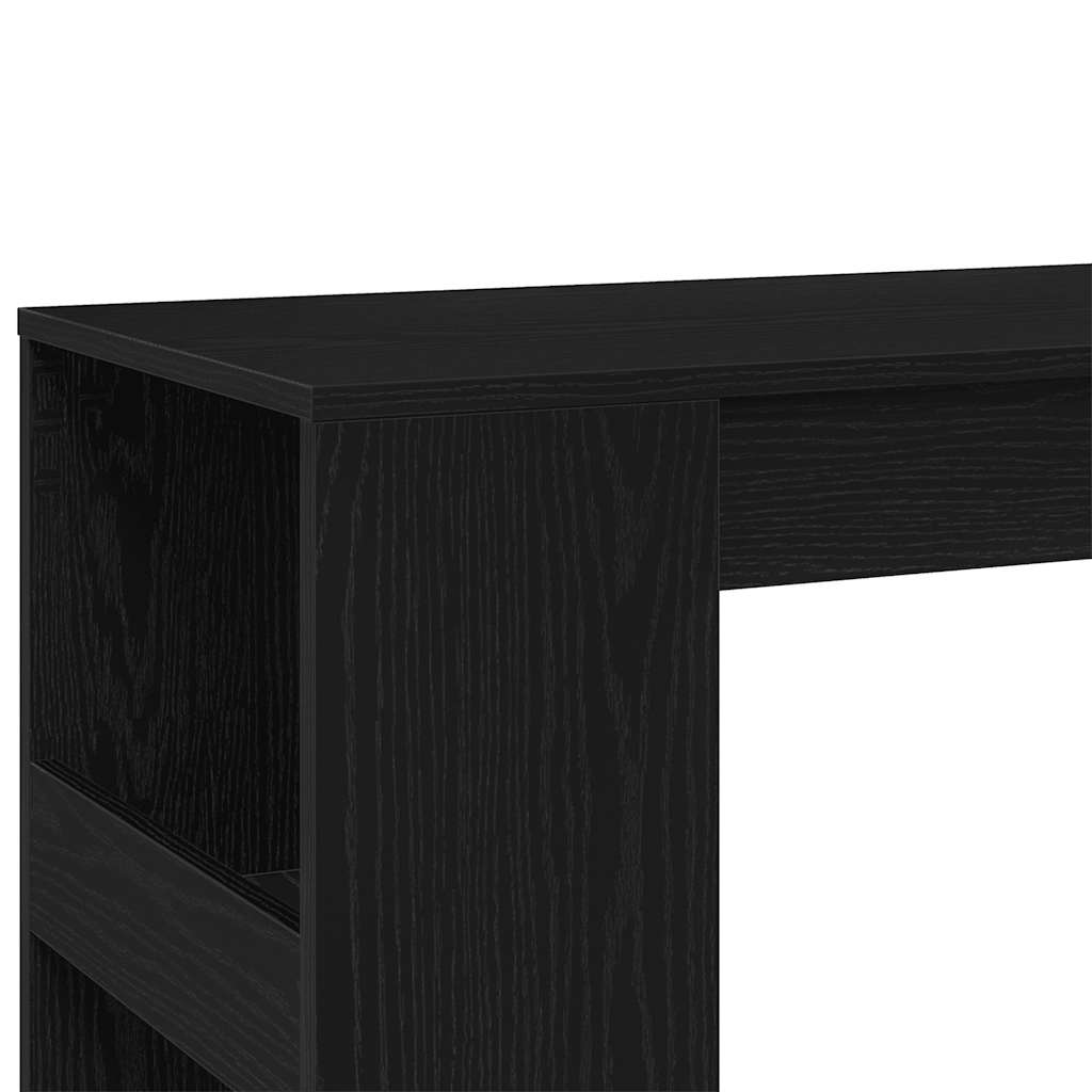 Table de bar avec étagères en chêne noir 90x40x103,5 cm bois d'ingénierie