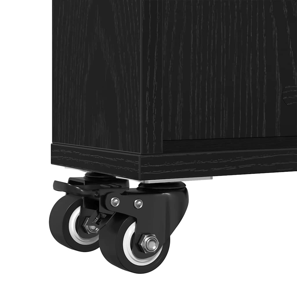 Chariot de Rangement Étroit Chêne noir 48 x 13 x 68 cm - XIOS