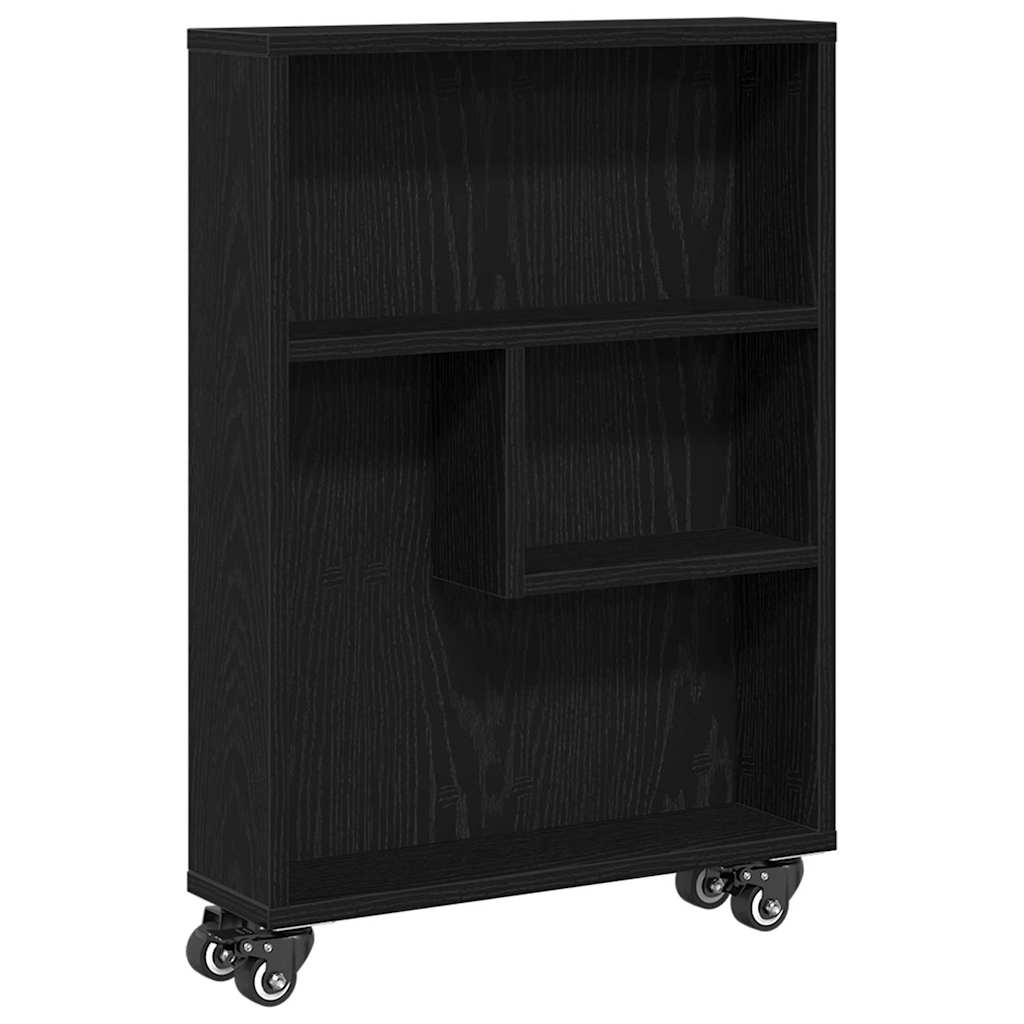Chariot de Rangement Étroit Chêne noir 48 x 13 x 68 cm - XIOS
