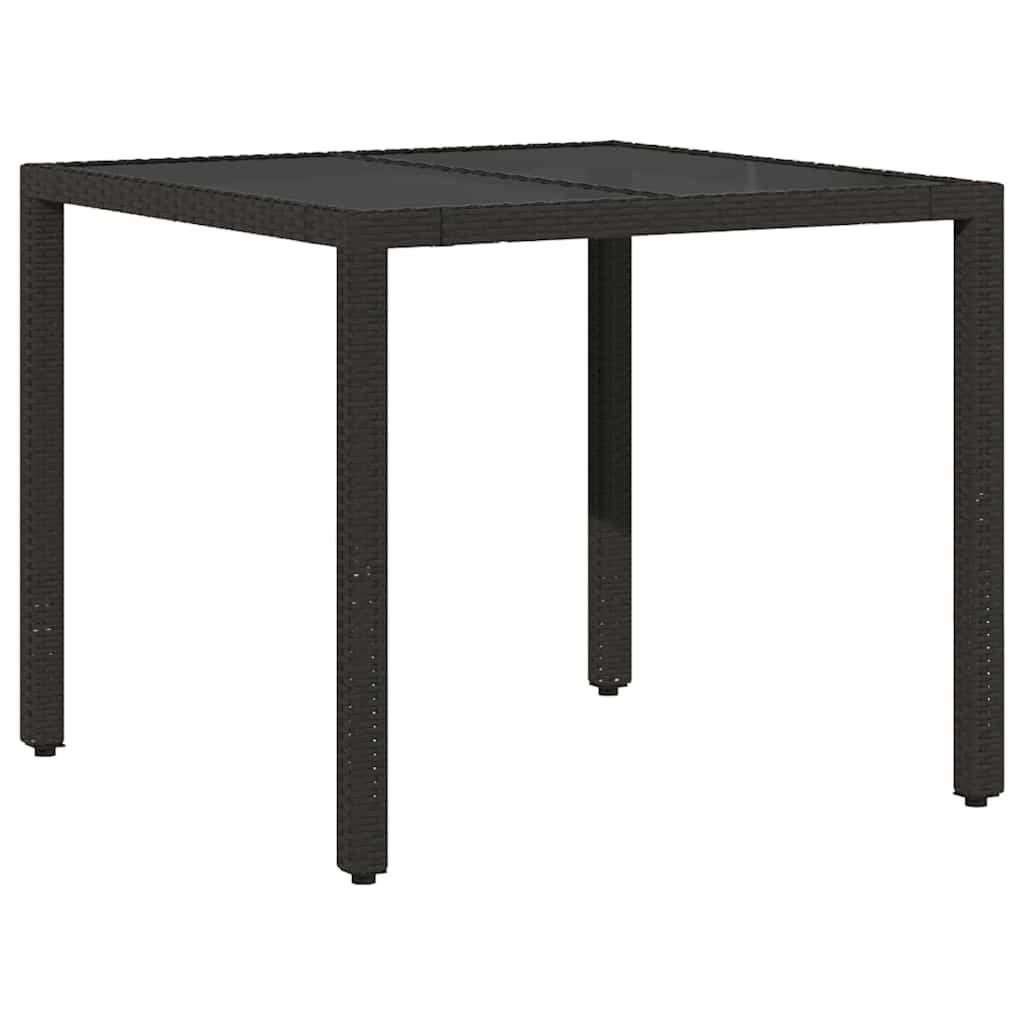 Ensemble de salle à manger pour jardin 5 pcs Noir polyrotin