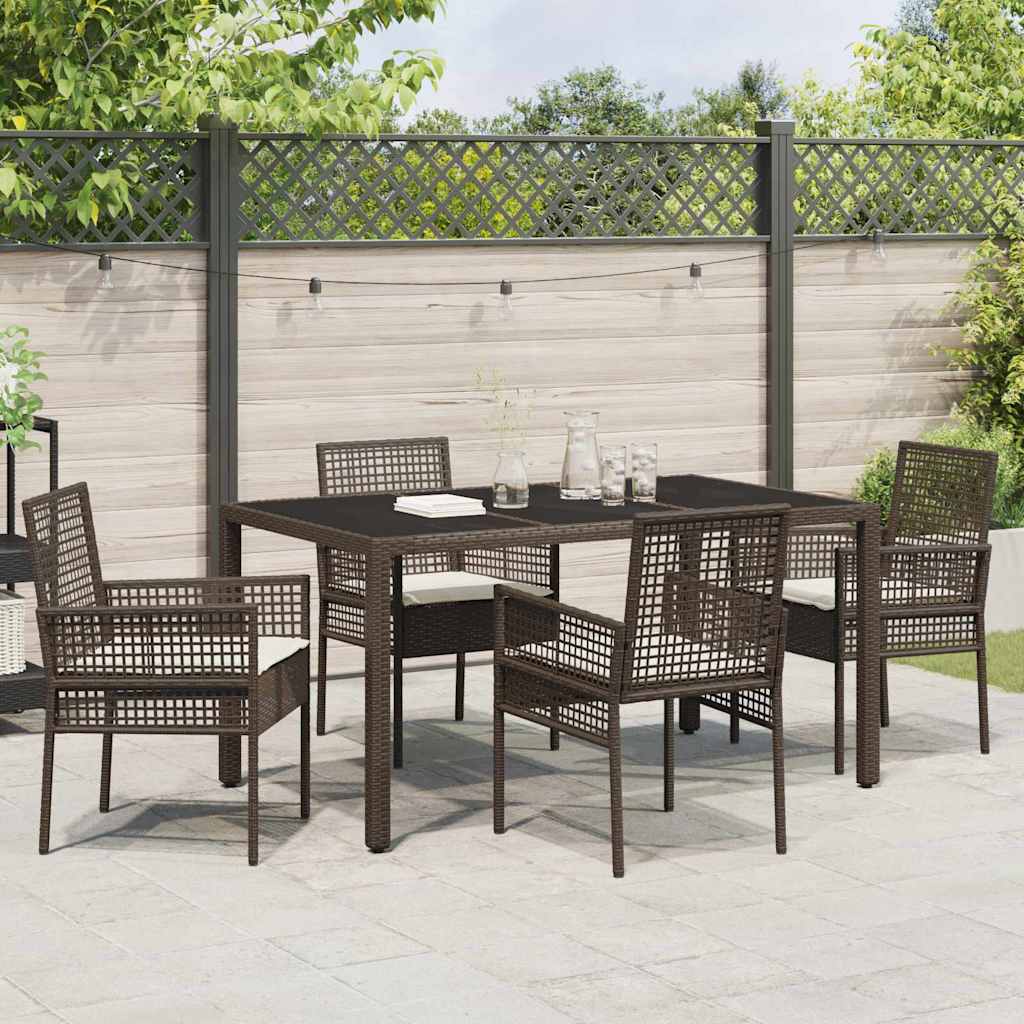 Ensemble de salle à manger pour jardin 5 pcs Marron polyrotin