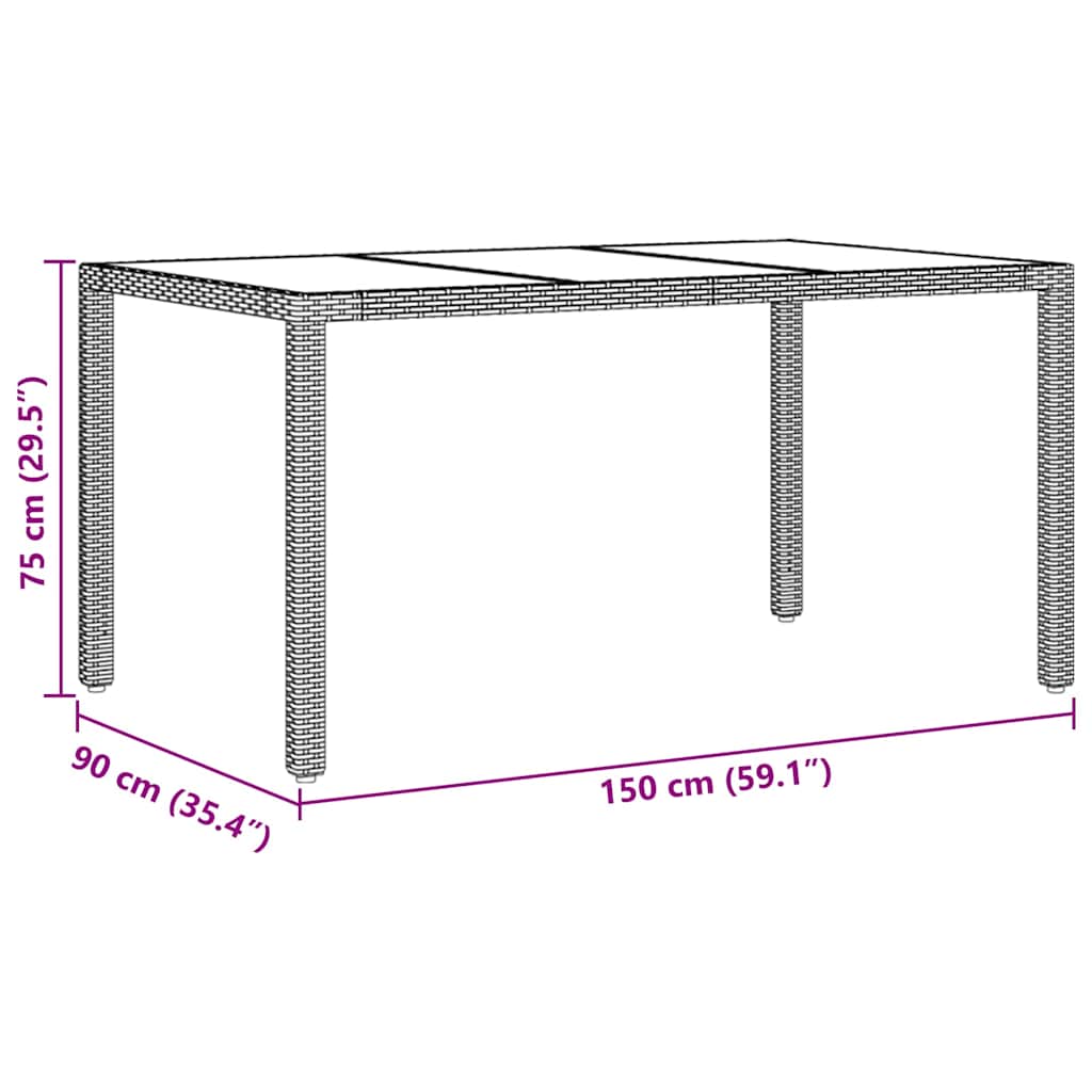 Ensemble de salle à manger pour jardin 7 pcs Gris polyrotin