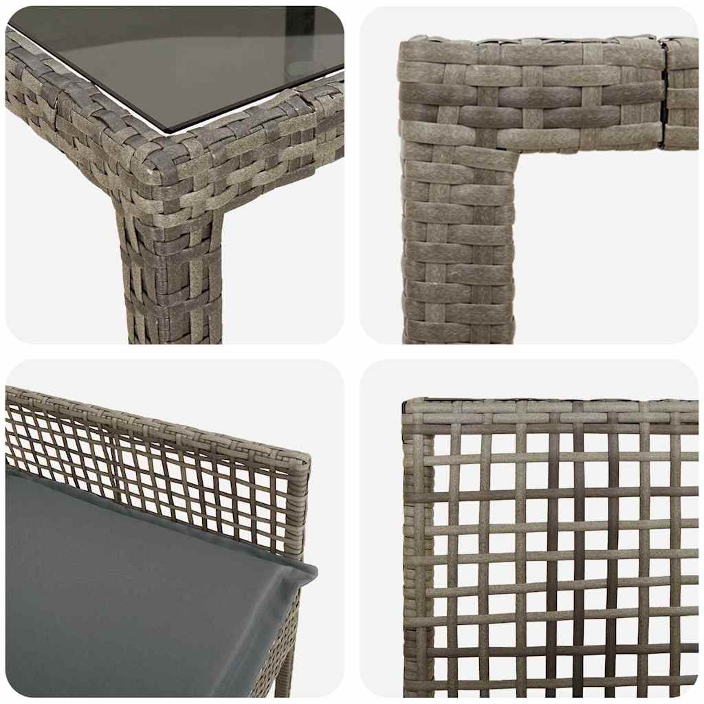Ensemble de salle à manger pour jardin 9 pcs Gris polyrotin