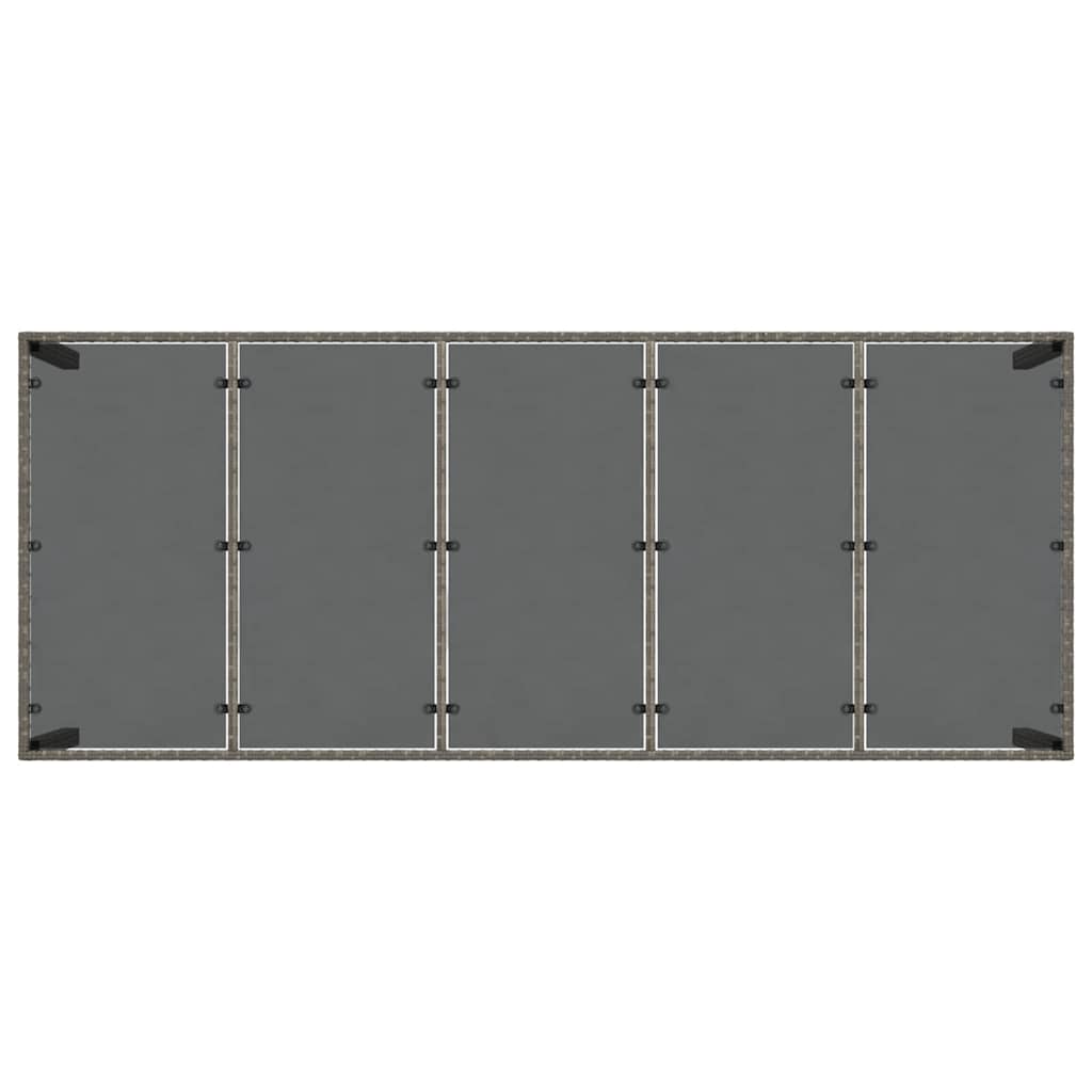 Ensemble de salle à manger pour jardin 9 pcs Gris polyrotin