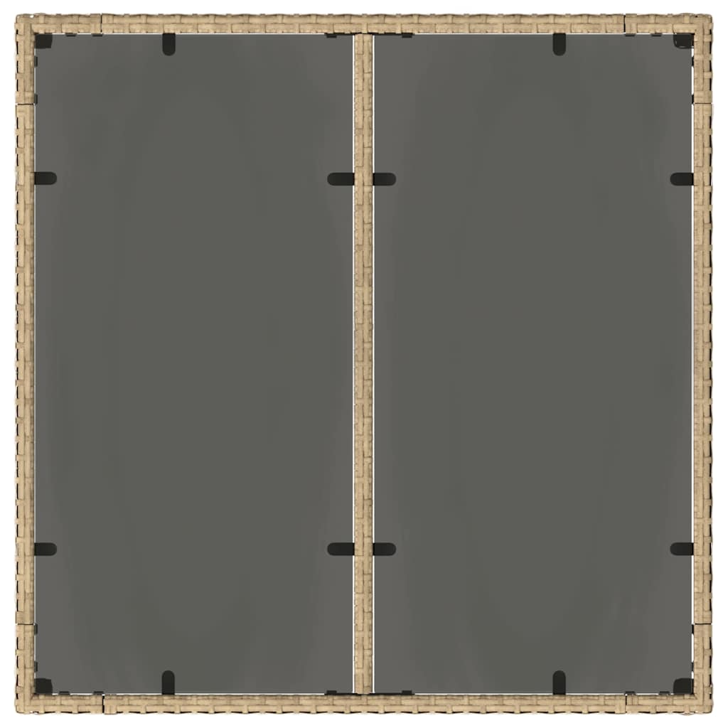 Ensemble de salle à manger pour jardin 5 pcs Beige polyrotin