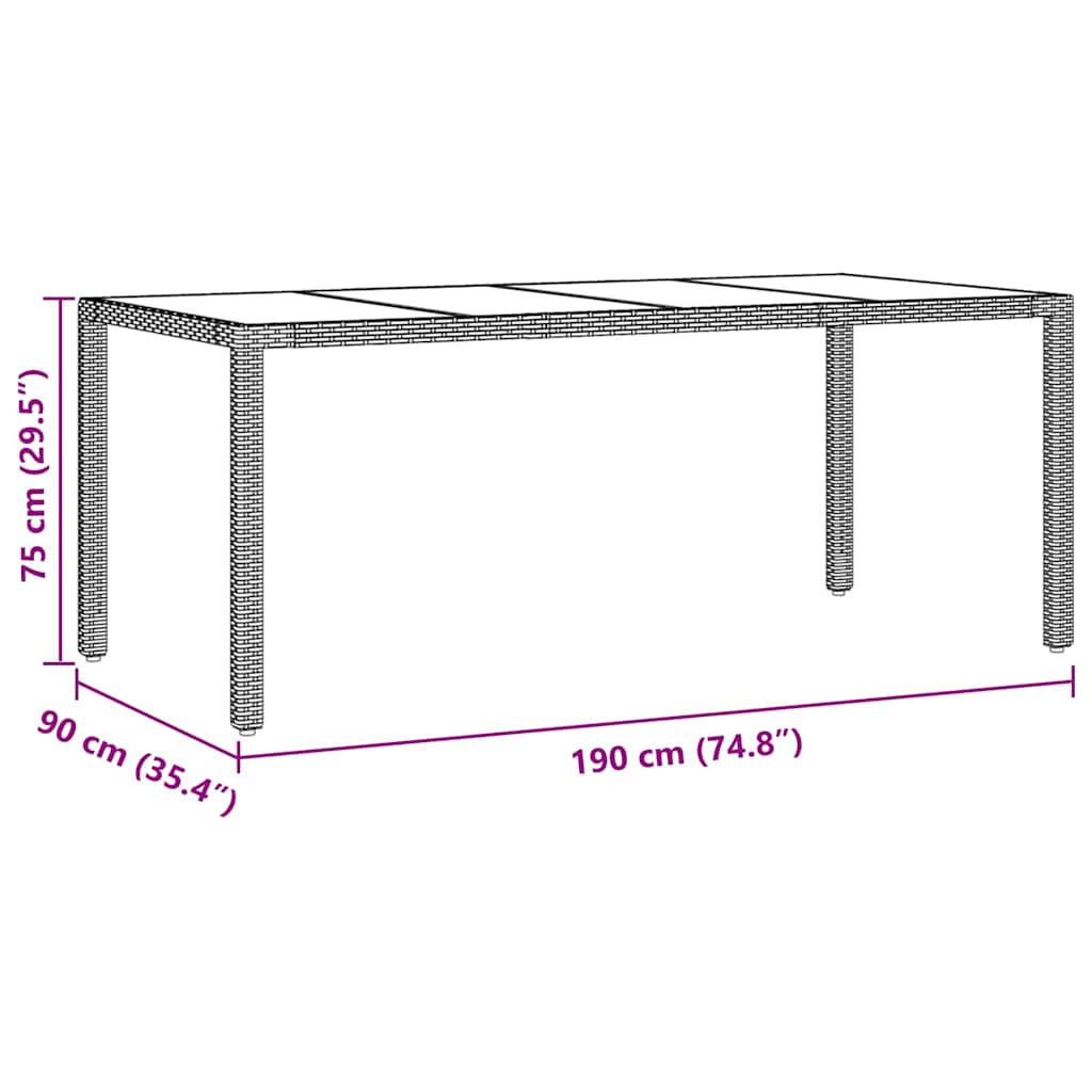 Ensemble de salle à manger pour jardin 9 pcs Beige polyrotin