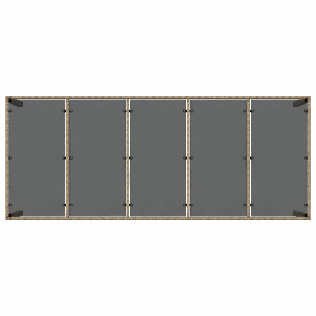 Ensemble de salle à manger pour jardin 9 pcs Beige polyrotin