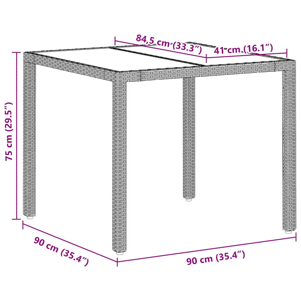 Ensemble de salle à manger pour jardin 3 pcs Gris clair