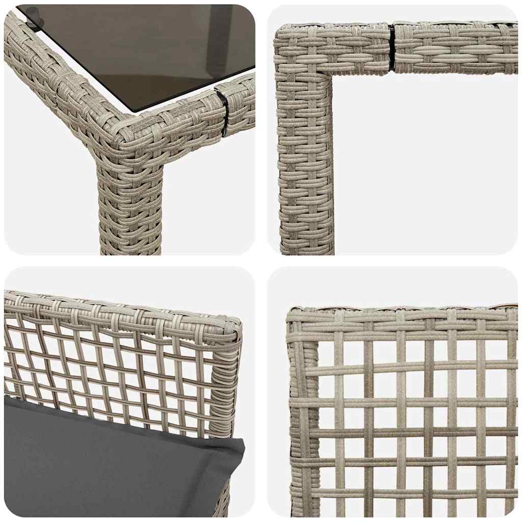 Ensemble de salle à manger pour jardin 7 pcs Gris clair