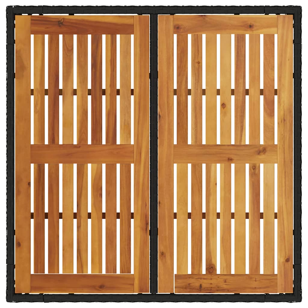 Ensemble de salle à manger pour jardin 3 pcs Noir polyrotin