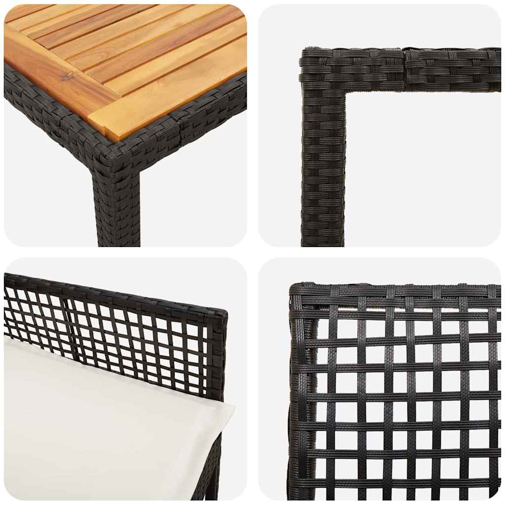 Ensemble de salle à manger pour jardin 9 pcs Noir polyrotin