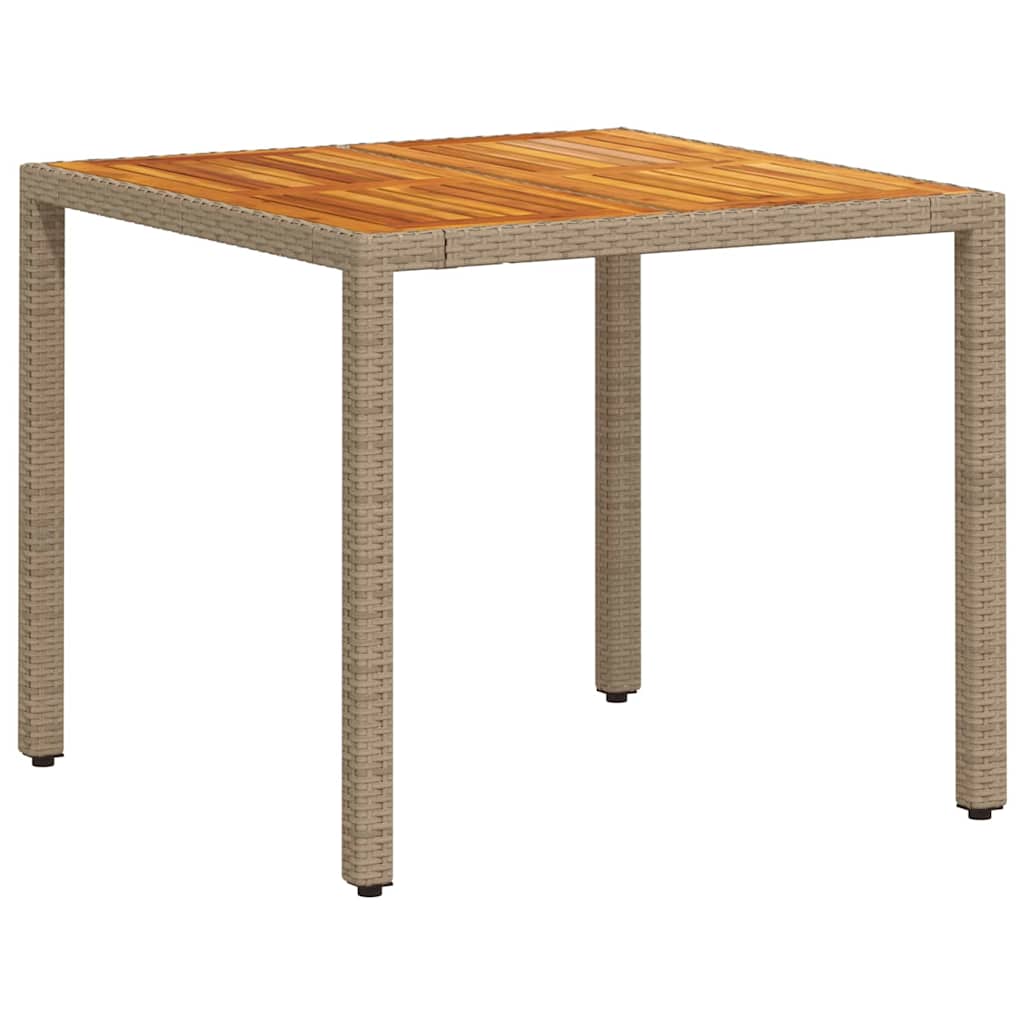 Ensemble de salle à manger pour jardin 5 pcs Beige polyrotin