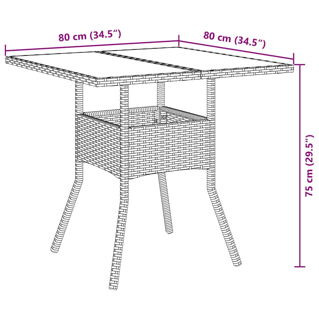 Ensemble de salle à manger pour jardin 5 pcs Noir polyrotin