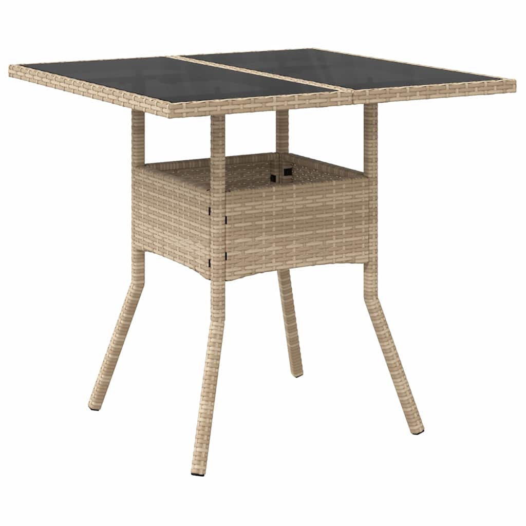 Ensemble de salle à manger pour jardin 5 pc Beige polyrotin