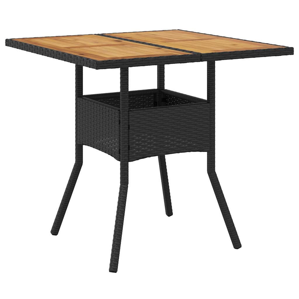 Ensemble de salle à manger pour jardin 3 pcs Noir polyrotin