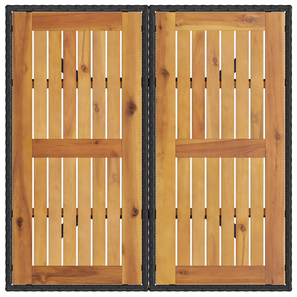 Ensemble de salle à manger pour jardin 3 pcs Noir polyrotin