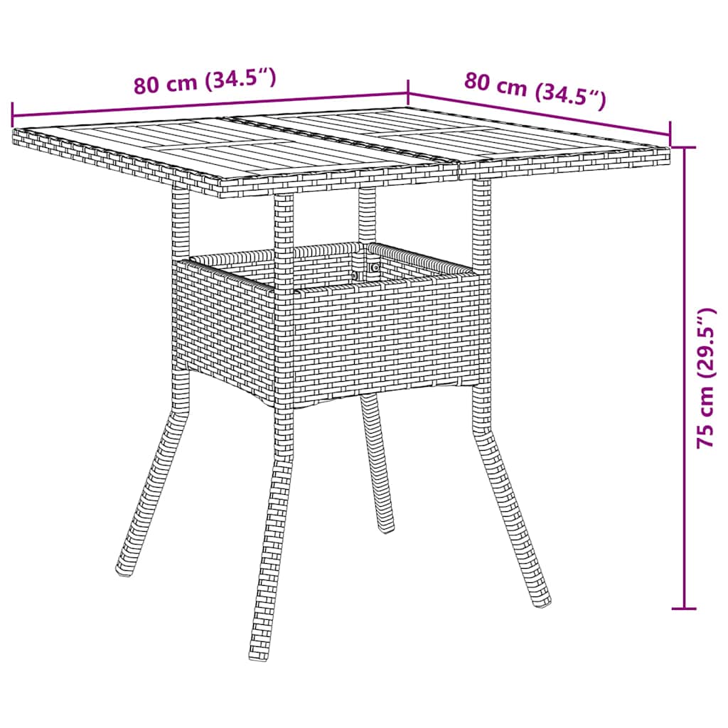 Ensemble de salle à manger pour jardin 3 pcs Gris polyrotin