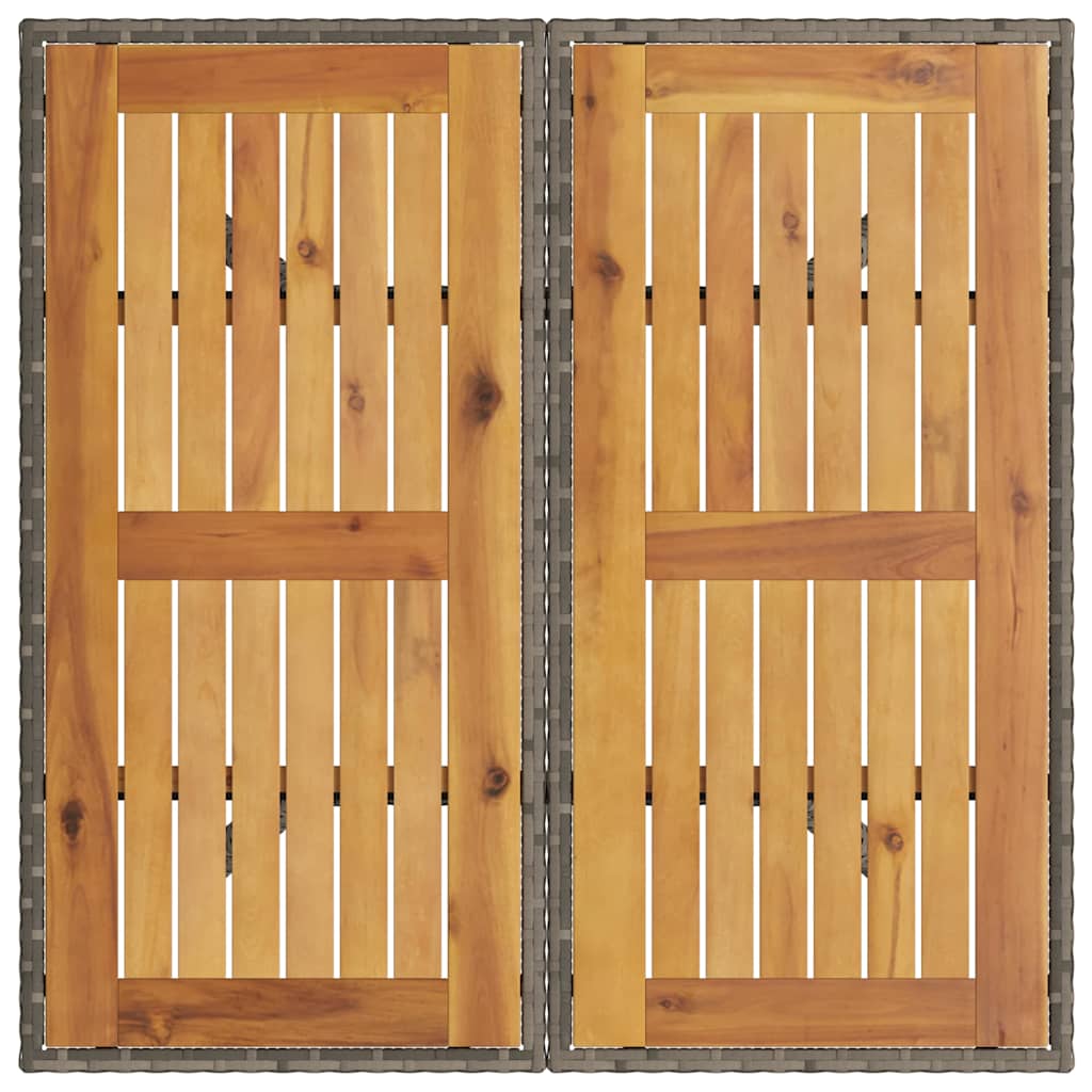 Ensemble de salle à manger pour jardin 3 pcs Gris polyrotin