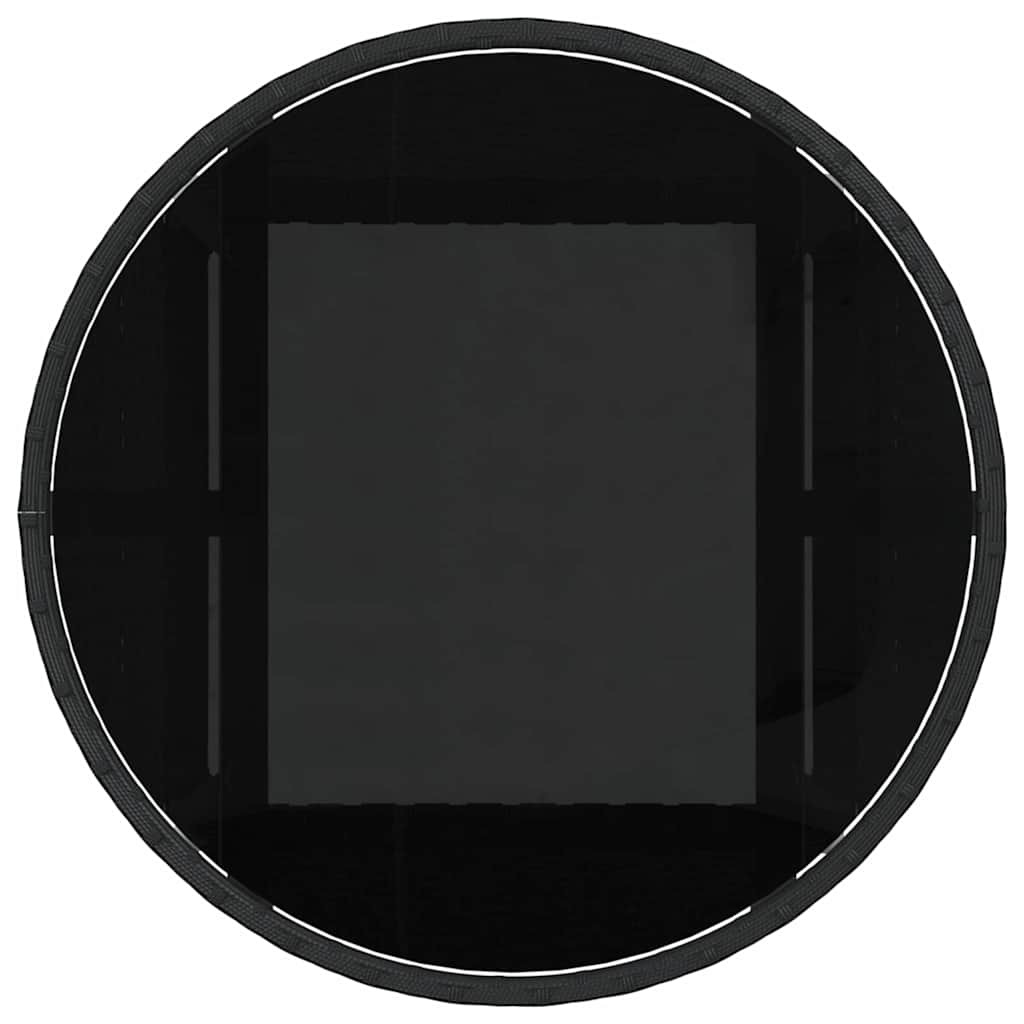 Ensemble de salle à manger pour jardin 3 pcs Noir polyrotin