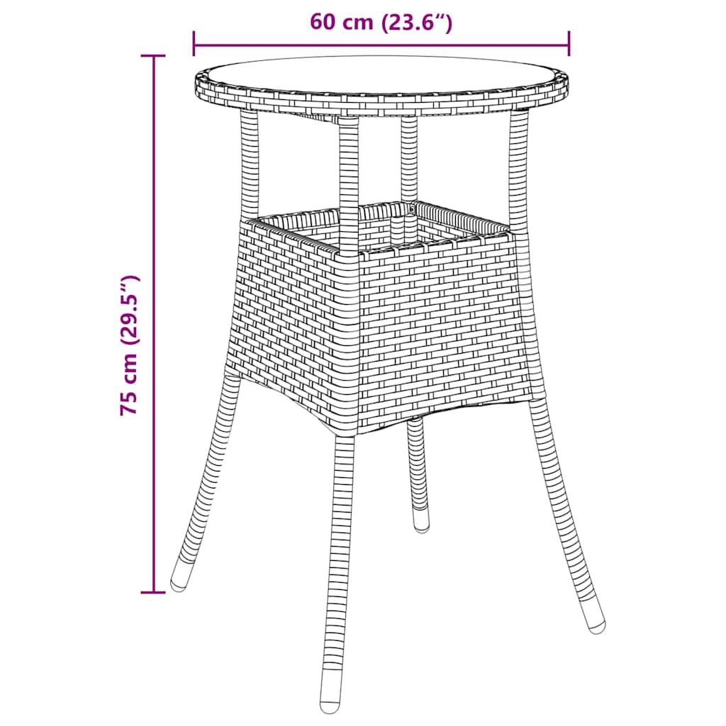 Ensemble de salle à manger pour jardin 5 pcs Marron polyrotin