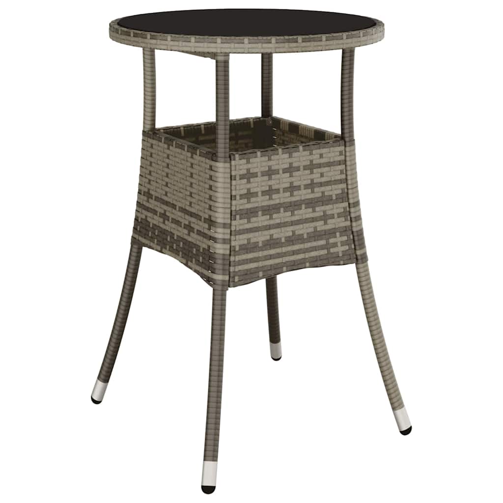 Ensemble de salle à manger pour jardin 3 pcs Gris polyrotin