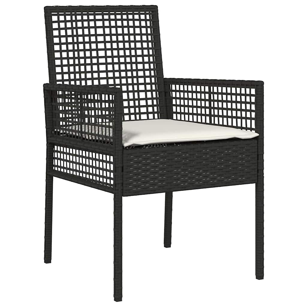 Ensemble bistro de jardin 3 pcs Noir polyrotin
