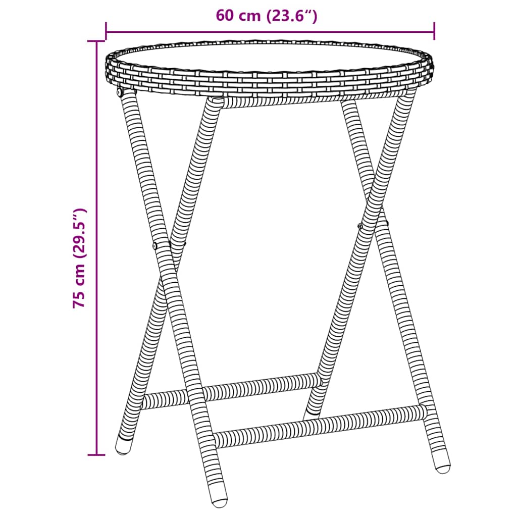 Ensemble bistro de jardin 3 pcs Beige polyrotin