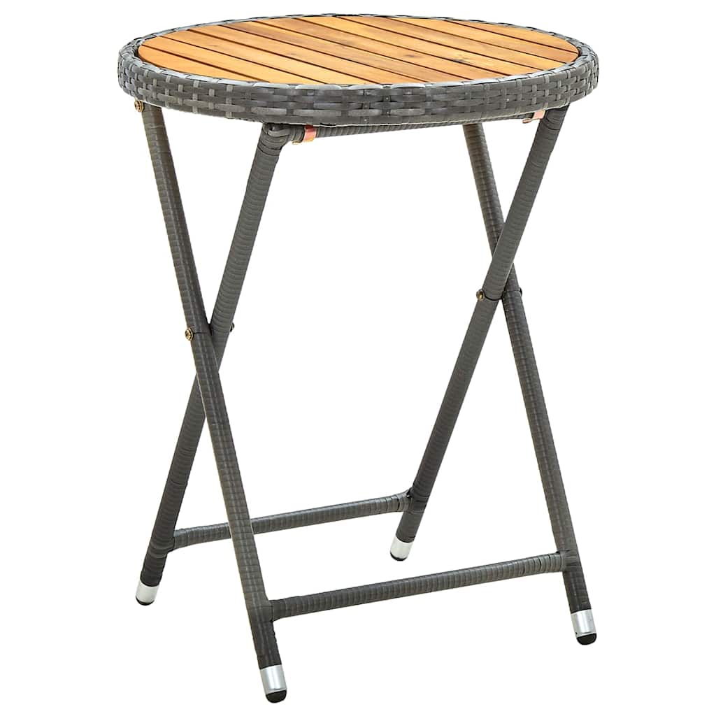 Ensemble bistro de jardin 3 pcs Gris polyrotin