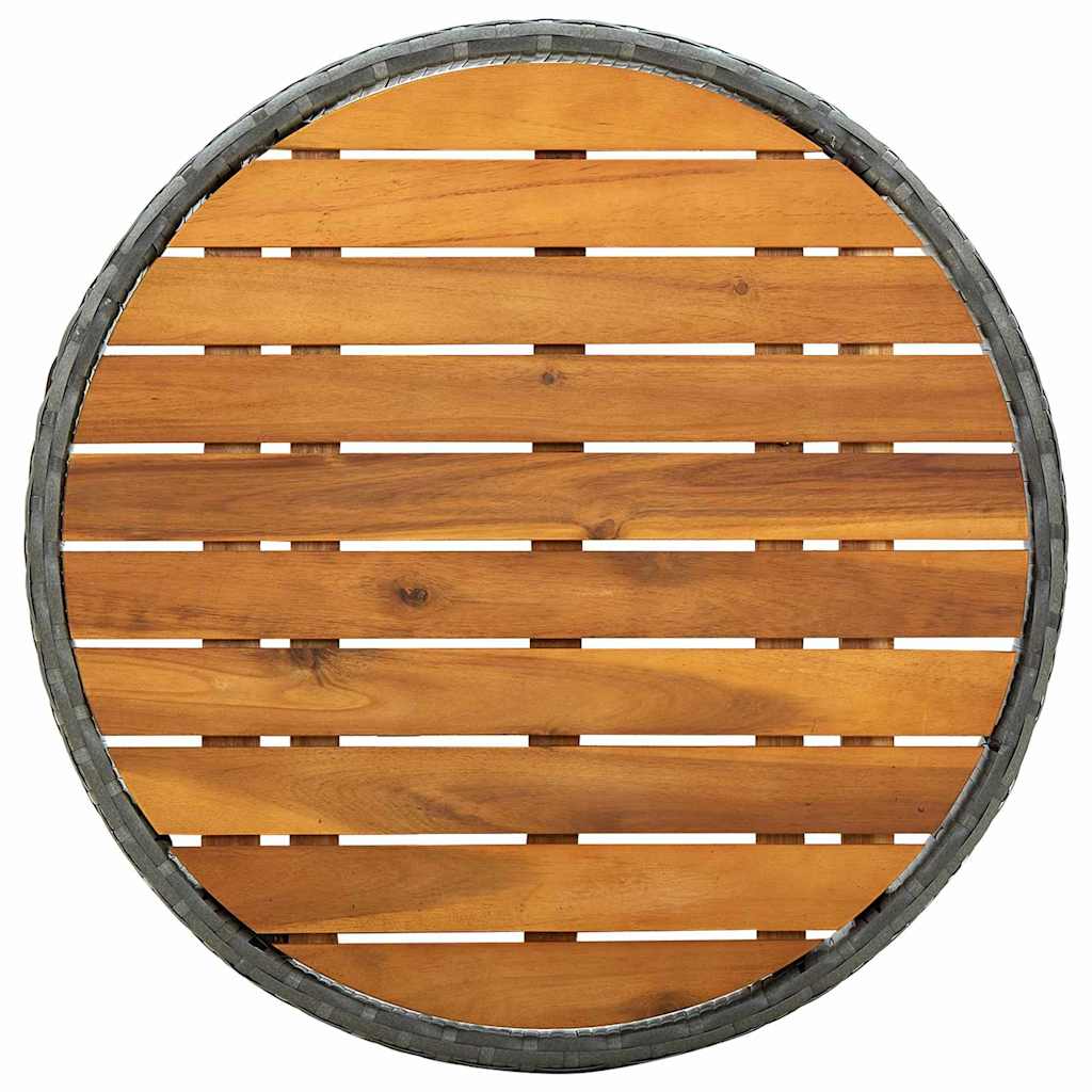 Ensemble bistro de jardin 3 pcs Gris polyrotin